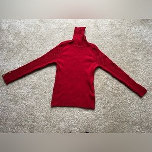 Ellen Tracy Red Turtleneck Sweater Size M